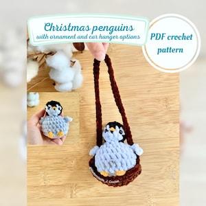 Crochet pattern to make a penguin. This is a classic penguin, no sew pattern, designed by Mademoiselle J crochet.