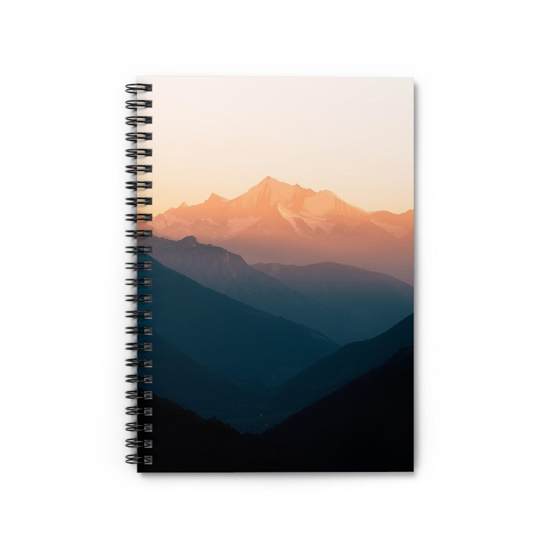 Sunset Mountain Range Spiral Notebook | Scenic Landscape Journal - Etsy