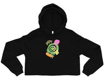 Graffiti Crop Hoodie