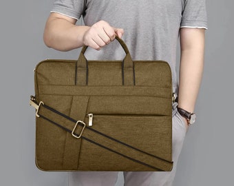 Mehendi Colour Briefcase Laptop Bag Cross Body Office Business Professional Bag For Men & Women Waterproof Messenger Bag BG21
