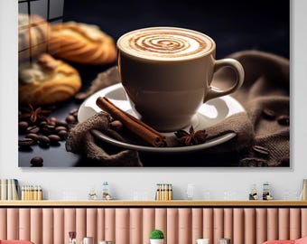Coffee Wall Art, Cafe Decor, Kitchen Wall Decor, Tempered Glass Printing, Wall Hangings, Kitchen Backsplash, Restaurant Cafe Wall Art
