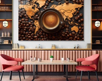 Coffee Wall Art, Cafe Decor, Kitchen Wall Decor, Tempered Glass Printing, Wall Hangings, Kitchen Backsplash, Restaurant Cafe Wall Art