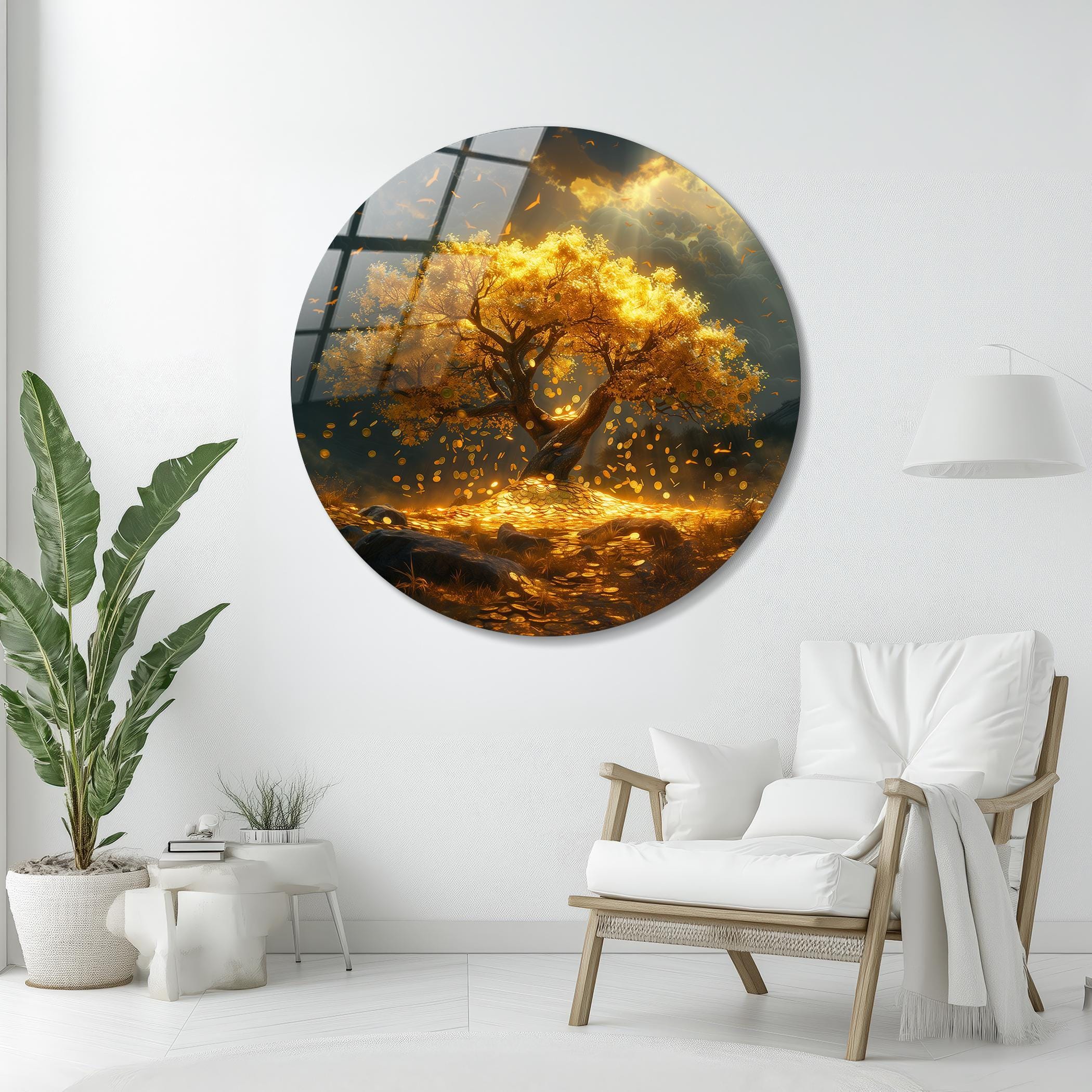 Tableau Toile Panoramique 'Arbre De Vie' Motifs Géométriques - Déco Murale Moderne Multicolore
