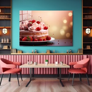 Tempered Glass Wall Art, Kitchen Wall Decor, Kitchen Wall Art, Cake Wall Art, Food Wall Art, Cafe and Bakery Decor, Glass Painting