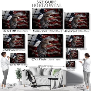 Tempered Glass American Eagle Wall Art: Patriotic US Flag Decor image 8