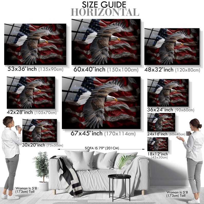 Tempered Glass American Eagle Wall Art: Patriotic US Flag Decor image 8