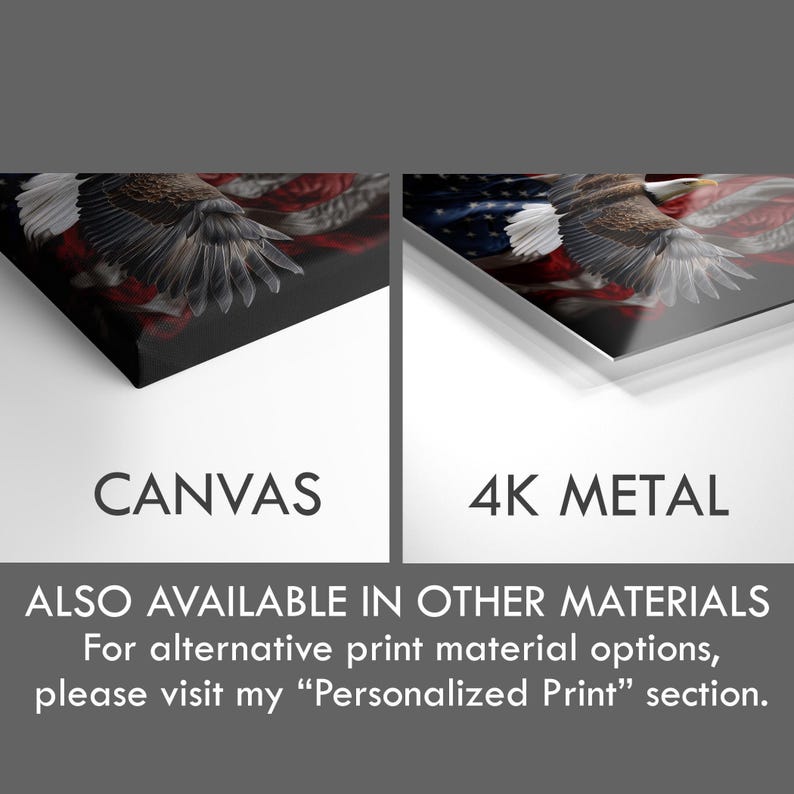 Tempered Glass American Eagle Wall Art: Patriotic US Flag Decor image 11