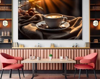 Coffee Wall Art, Cafe Decor, Kitchen Wall Decor, Tempered Glass Printing, Wall Hangings, Kitchen Backsplash, Restaurant Cafe Wall Art