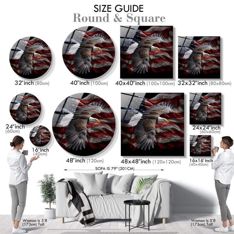 Tempered Glass American Eagle Wall Art: Patriotic US Flag Decor image 10