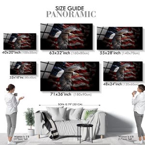 Tempered Glass American Eagle Wall Art: Patriotic US Flag Decor image 9