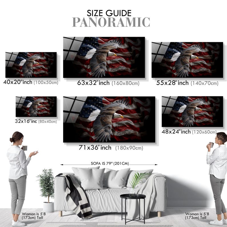 Tempered Glass American Eagle Wall Art: Patriotic US Flag Decor image 9