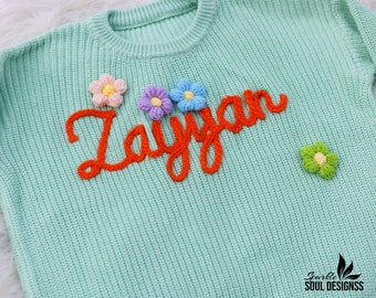 Personalized Baby Sweater, Custom Name Sweater, Embroidered Name Sweater, Newborn Girl Coming Home Outfit, Custom Knit for Babies, Baby Gift