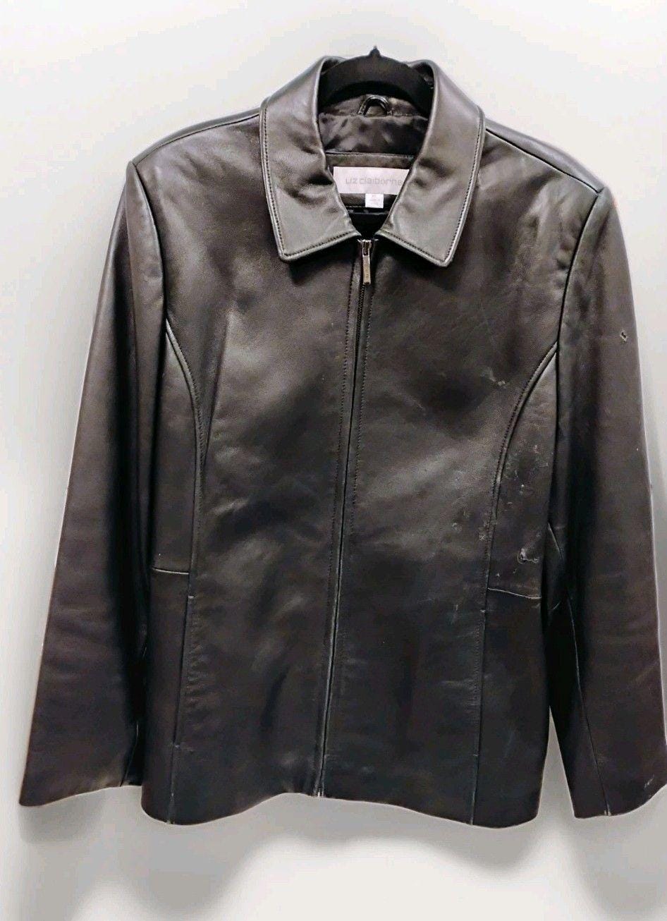 ジャケット・アウター 90s claiborne leather jacket 古着 90~00年代 クレイボーン Claiborne 中綿入り レザージャケット