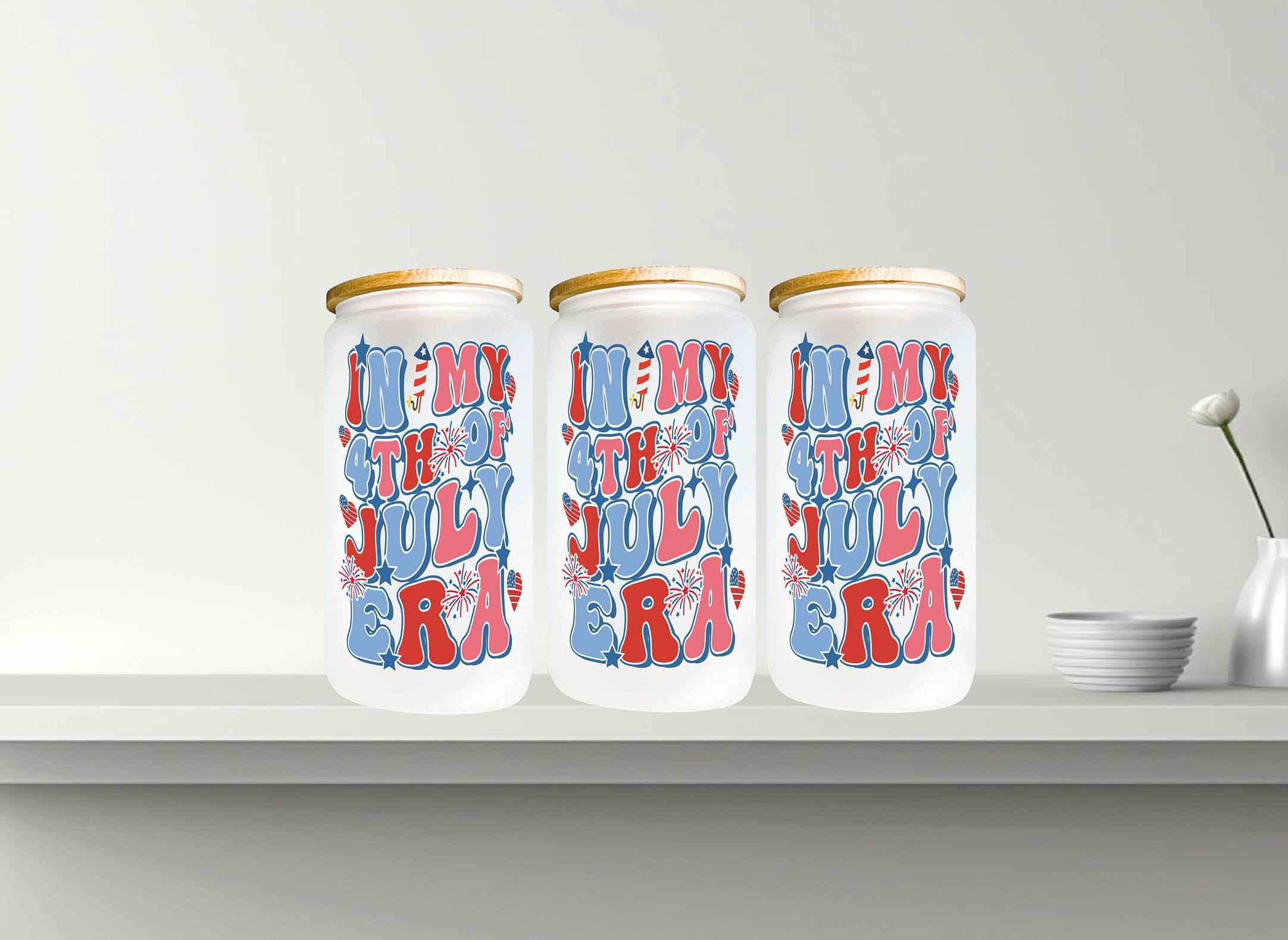 Discover 4th Of July Era Ice Cup: Frosted Glass Tumbler