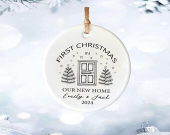 Adorno personalizado de cerámica para la primera Navidad: recuerdo