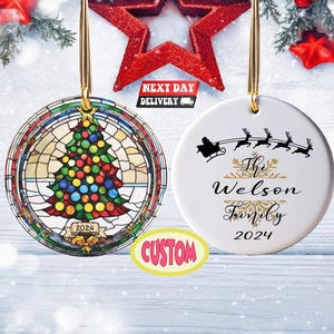 Custom Ceramic Christmas Ornament: Personalized 2024 Keepsake