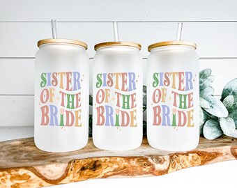 Vaso de vidrio esmerilado personalizado: regalo de propuesta para dama de honor
