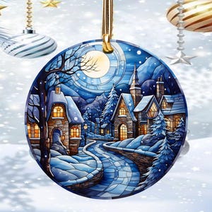 Custom Ceramic Christmas Ornament: Winter Village 2024 Keepsake