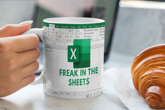 Freak In The Sheets Excel Mug - Funny Accounting Gift, 11 Oz