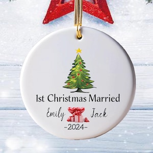 1st Christmas Married Ornament, Christmas Married, Personalized Wedding Gift, Mr Mrs Christmas Ornament, Newlywed Ornament, Just Married