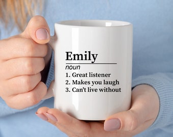 Personalized Name Definition Coffee Mug: Custom Text Gift
