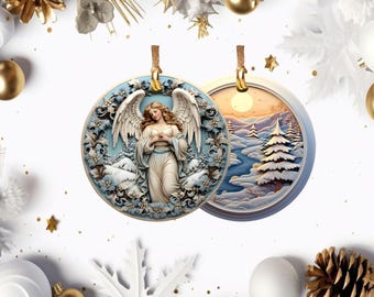 Personalized 3 Inch Santa's Little Helper White Ceramic Ornament