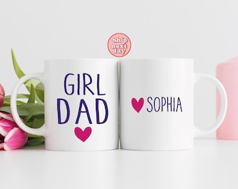 Custom Baby Face Mug, Girl Dad, First Father's Day Gift