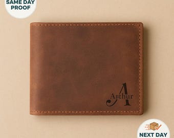 Personalized Leather Wallet – Custom Engraved Christmas Gift