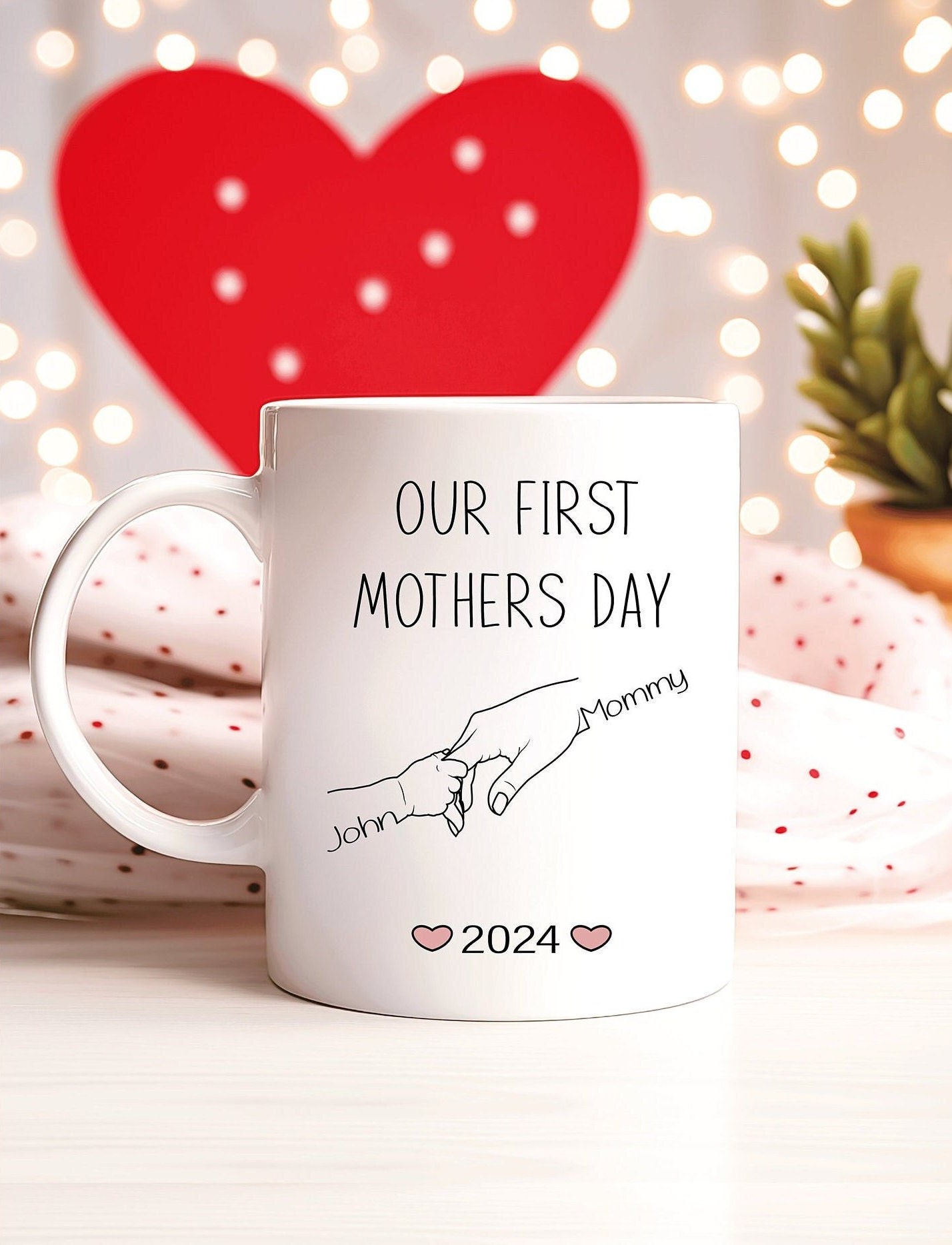 Our First Mother's Day Mug, Personalized Name Mom Mug, First Time Mom Gifts, First Mother's Day Gifts From Baby, For Mother's Mug