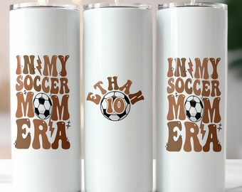 Soccer Mom Era Tumbler, Personalized Name and Number, Funny Mug