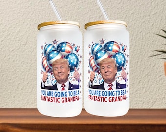 Trump Pregnancy Reveal Grandpa Frosted Glass Tumbler