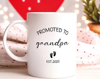 Promoted to Grandpa Mug: Pregnancy Announcement Gift