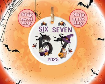 Funny 67 Halloween Porcelain Ornament: Spooky Season Decor