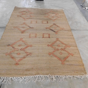 Handwoven  Klim Striped Beige Textured Neutral Wool Carpet-Modern Minimalist Rug  | Bedroom & Living Room Rug,Thin Contemporary Striped Rugs