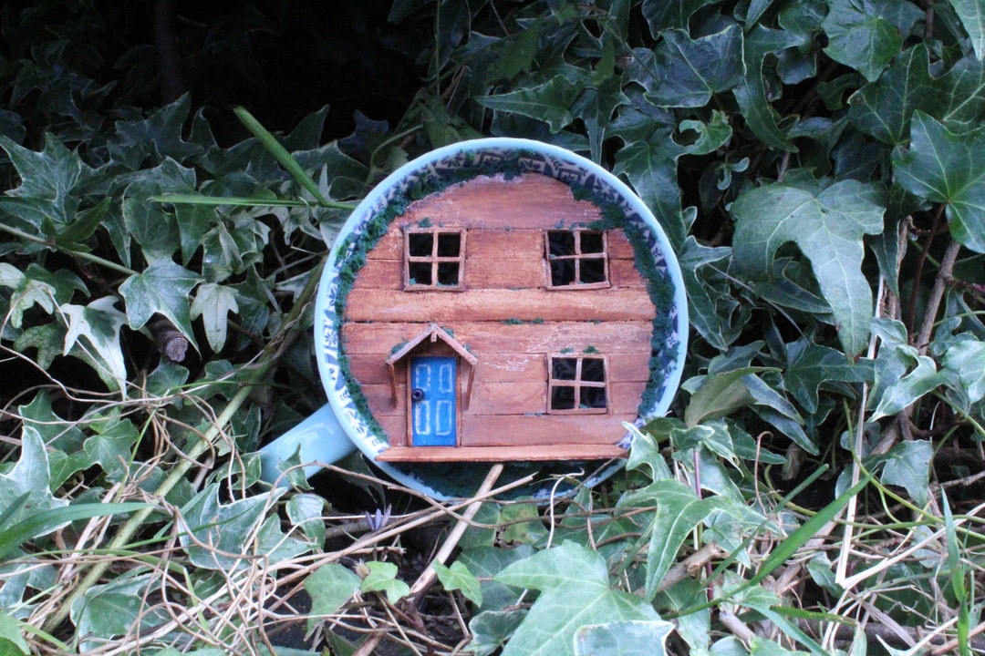 Miniature Teacup Fairy House Decorative Outdoor or Indoor Etsy