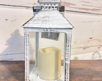 Brush White Metal Lantern