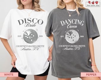 Last Disco Bachelorette Shirts Disco Bride Party Tee Dancing Queen Bridal Tops Retro Bachelorette Trip Shirts Bride's Last Disco Ball Shirt