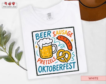 Camiseta del Oktoberfest, camiseta del festival alemán, festival de la cerveza, camiseta de salchicha, atuendo del Oktoberfest, camisetas bávaras a juego, camiseta de otoño