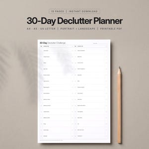Declutter Checklist Printable, 30 Day Declutter Challenge, Decluttering Planner, Donation Tracker, Home Reset