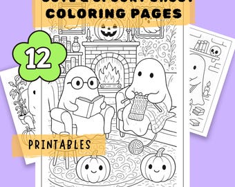 Cute Ghost Coloring Book | Spooky Halloween Pages (Digital Download)