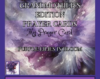 Mother’s Day Prayer Cards | Grandmother's Edition |  Purple Lilies in Bloom Edition | Set of 25 Digital Download | Perfect Mother's Day Gift
