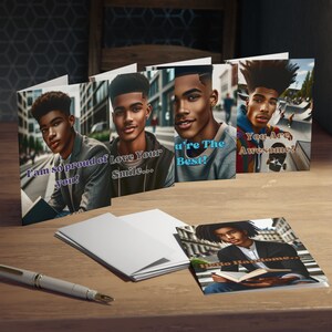 Inspiration in Every Inch | Afroamerikanische Teenager inspirierte Grußkarten | Blank Interior für Personalisierung