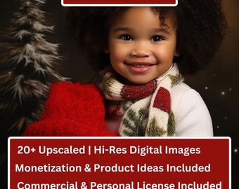 Cozy Christmas Magic: 20+ Hi-Res Holiday Digital Art | Set 1 | Black Santa Claus | Black Whimsical Elves | Black Christmas Art | Home Decor
