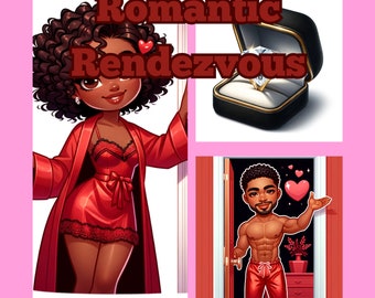 DALL-E 3 Prompt Guide | Romantic Rendezvous | African American Valentine's Day Digital Art Prompt Guide | Everything Valentine | ALL Love