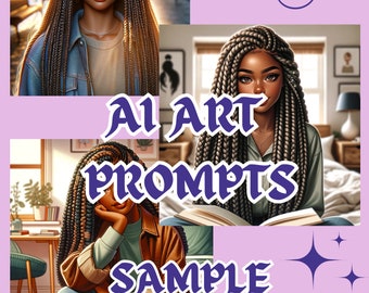 AI Art Prompt Guide | DALL-E3 and ChatGPT Generated Art | Beautifully Designed African American Teenage Girl | Black Girl Magic | Black Art