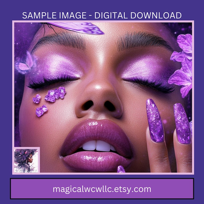Purple Passion Collage Art Bundle Digital Art Black Digital Art
