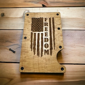 Cartera de madera personalizada, clip de dinero personalizado para titulares de tarjetas, padrinos de boda, regalos de cumpleaños y Navidad