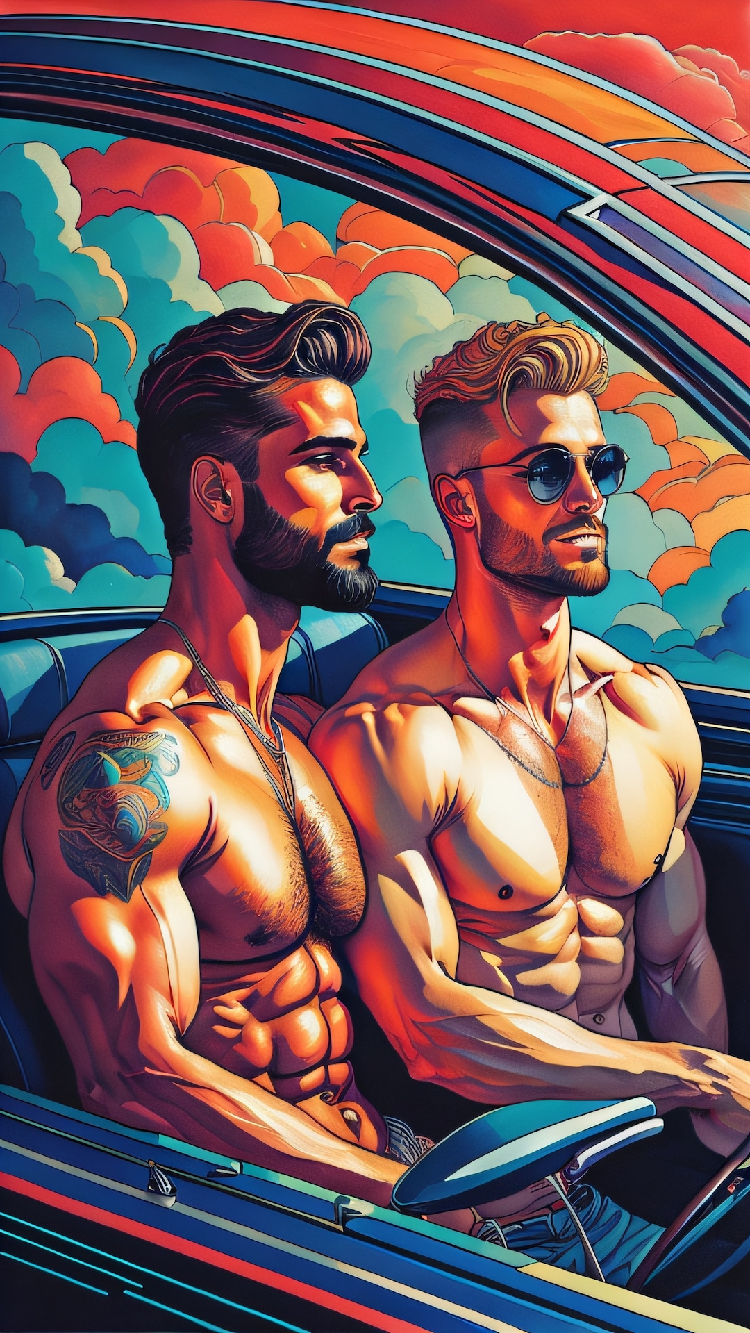 Drive to Pride: Male LGBT Partners on the Road gay Art, Gay Wall Art ...