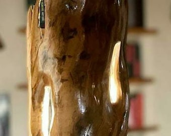 Lamp from olive wood