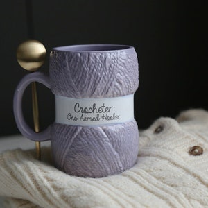 Knitting / Crochet Wool Textured Funny Mugs Puple (Crotcheter)